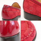 Gucci Loafers Horsebit GG Canvas Leather All Over Pattern Red Silver — view 7
