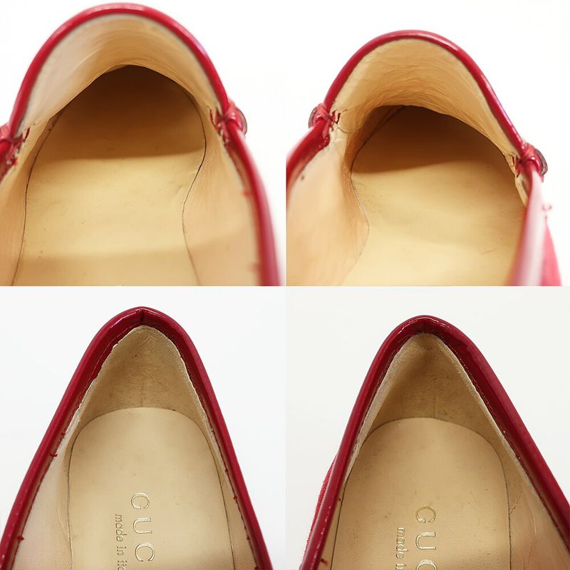 Gucci Loafers Horsebit GG Canvas Leather All Over Pattern Red Silver — view 6