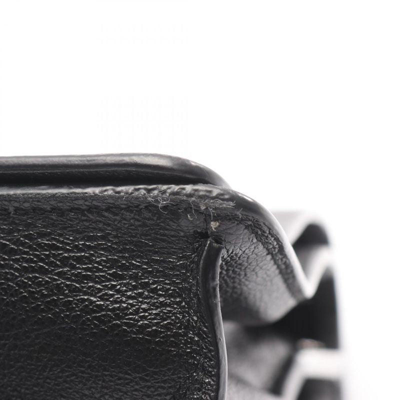 Prada Shoulder Bag Glace'calf 1 Bd296 Black Leather Triangle Logo — view 6