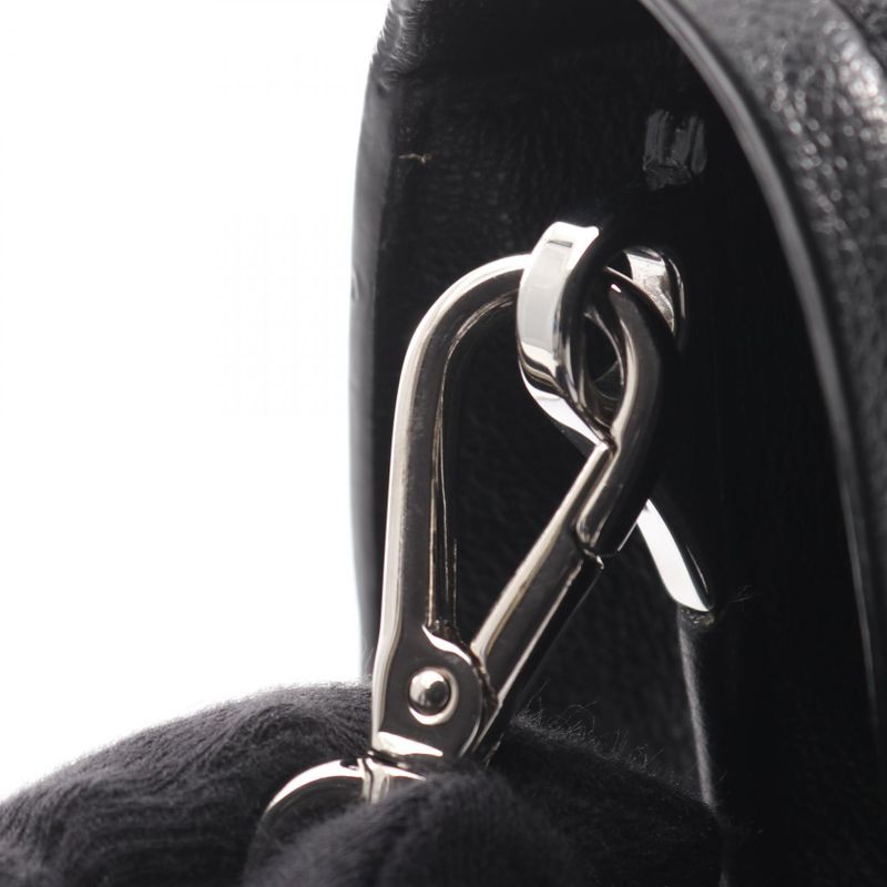 Prada Shoulder Bag Glace'calf 1 Bd296 Black Leather Triangle Logo — view 8