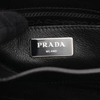 Prada Shoulder Bag Glace'calf 1 Bd296 Black Leather Triangle Logo — view 4