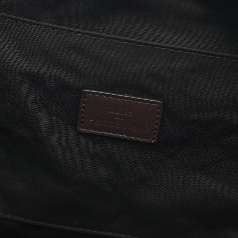 Christian Dior Peter Doig Saddle Navy Brown Canvas Leather — view 4
