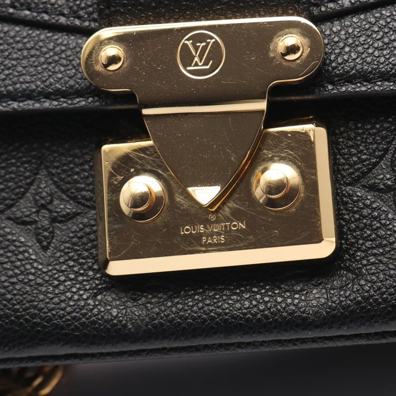 Louis Vuitton Shoulder Bag Malso Noir Black Leather — view 8