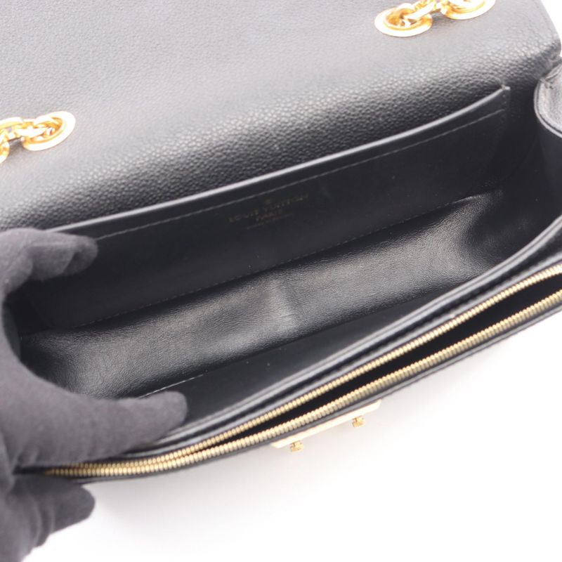 Louis Vuitton Shoulder Bag Malso Noir Black Leather — view 4