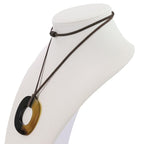 Hermes Buffalo Horn Ismu Lacquer Necklace Black — view 7