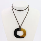 Hermes Buffalo Horn Ismu Lacquer Necklace Black — view 5