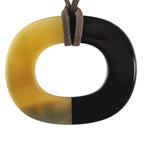Hermes Buffalo Horn Ismu Lacquer Necklace Black — view 3