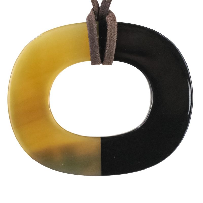 Hermes Buffalo Horn Ismu Lacquer Necklace Black — view 3