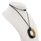 Hermes Buffalo Horn Ismu Lacquer Necklace Black — view 6