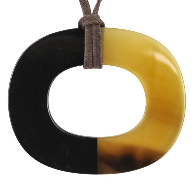 Hermes Buffalo Horn Ismu Lacquer Necklace Black — view 4