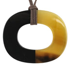 Hermes Buffalo Horn Ismu Lacquer Necklace Black — view 4