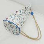 Hermes Petite Chartier Drawstring Bag Shoulder Hand Marine Print — view 9