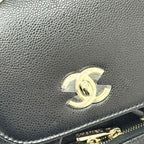 Chanel Rucksack Turnlock As3530 Grain Calf Leather Black — view 6