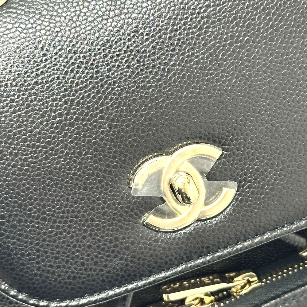 Chanel Rucksack Turnlock As3530 Grain Calf Leather Black — view 6