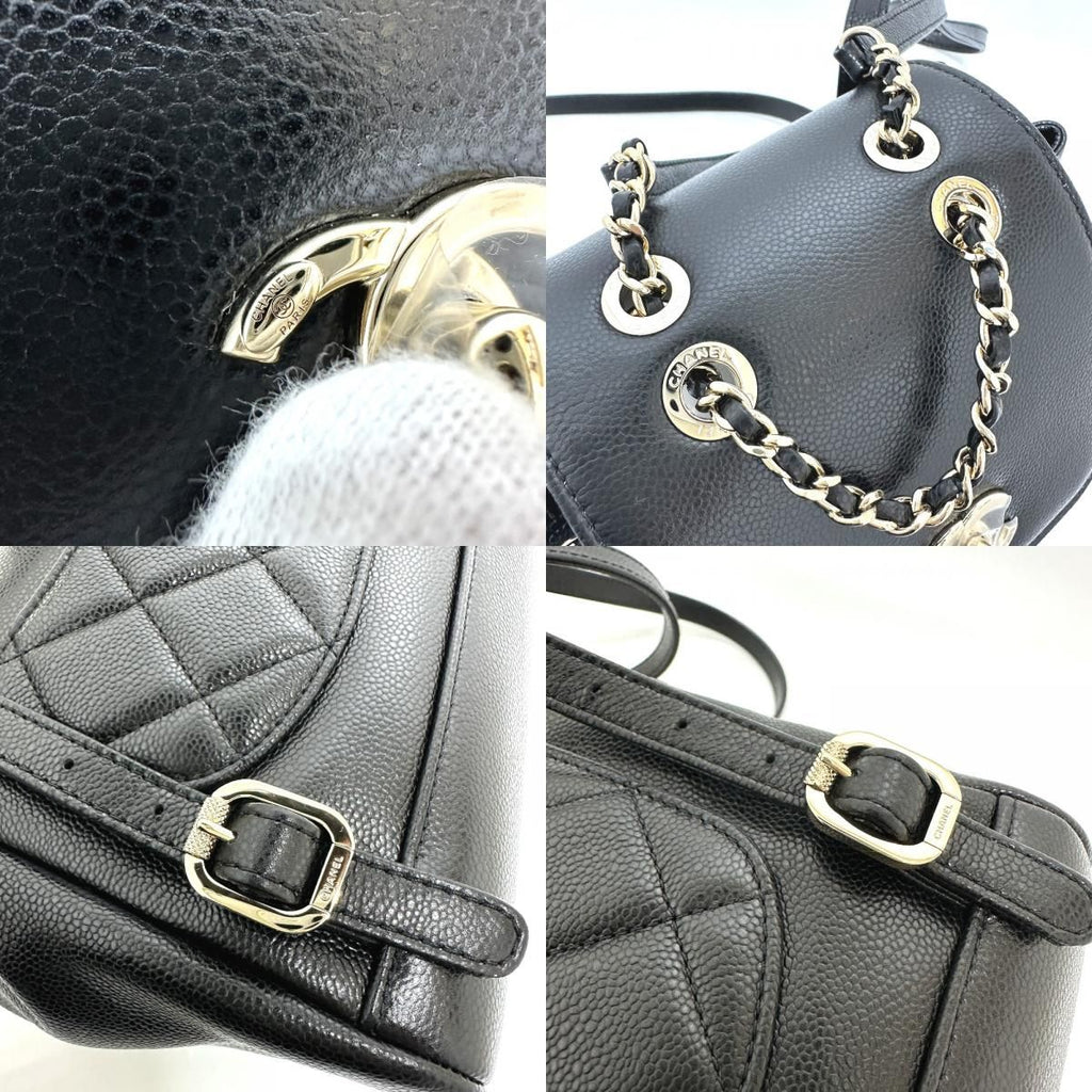 Chanel Rucksack Turnlock As3530 Grain Calf Leather Black — view 7