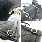Chanel Rucksack Turnlock As3530 Grain Calf Leather Black — view 7