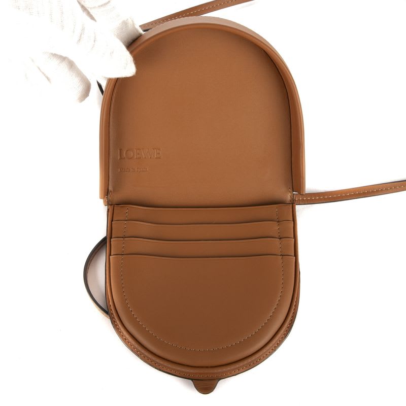 Loewe Mini Zip Crossbody Brown Calfskin Leather — view 8