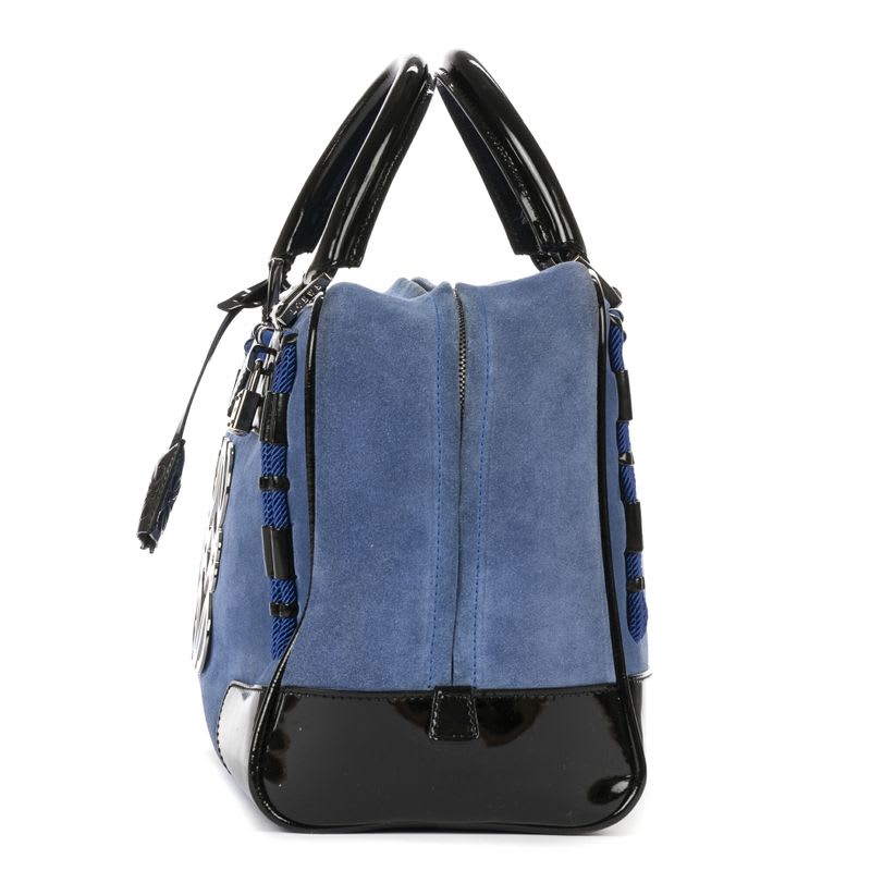 Loewe Limited Edition Amazona Boston Blue Black Suede Leather Patent — view 4