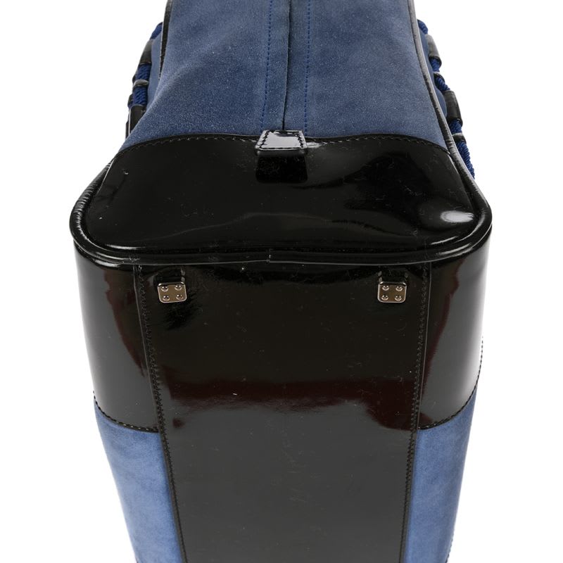 Loewe Limited Edition Amazona Boston Blue Black Suede Leather Patent — view 9
