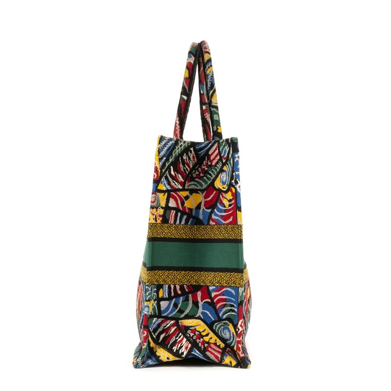 Dior Butterfly Book Tote Green Multicolor Print Canvas — view 4