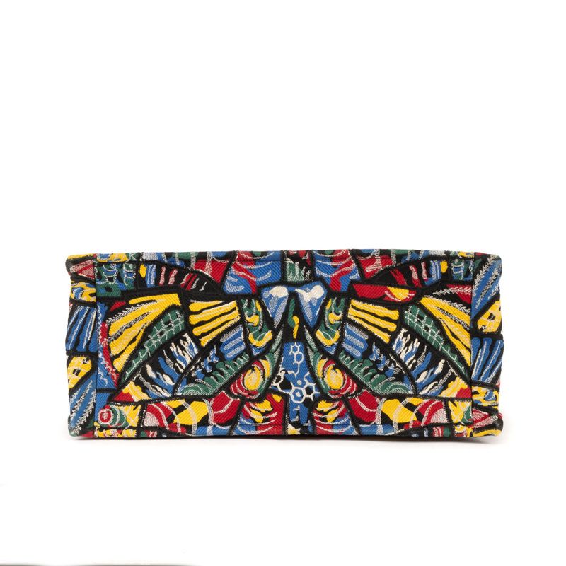 Dior Butterfly Book Tote Green Multicolor Print Canvas — view 7