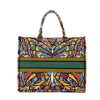 Dior Butterfly Book Tote Green Multicolor Print Canvas — view 5