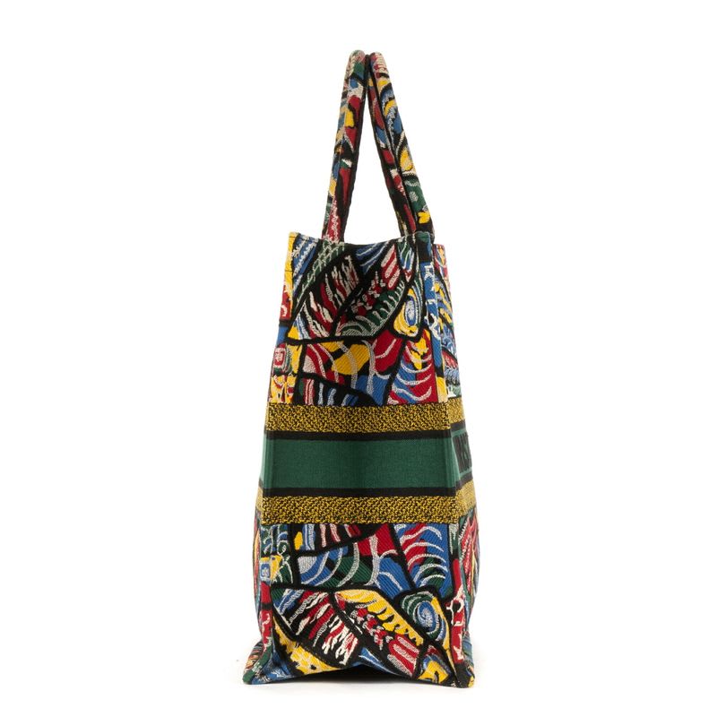 Dior Butterfly Book Tote Green Multicolor Print Canvas — view 6
