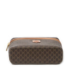 Celine Top Handle Toiletry Pouch Brown Macadam Canvas AB — view 7
