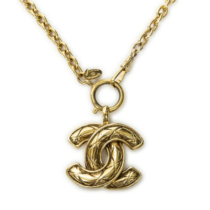 Chanel Triple CC Pendant Chain Necklace Gold Plated — view 3
