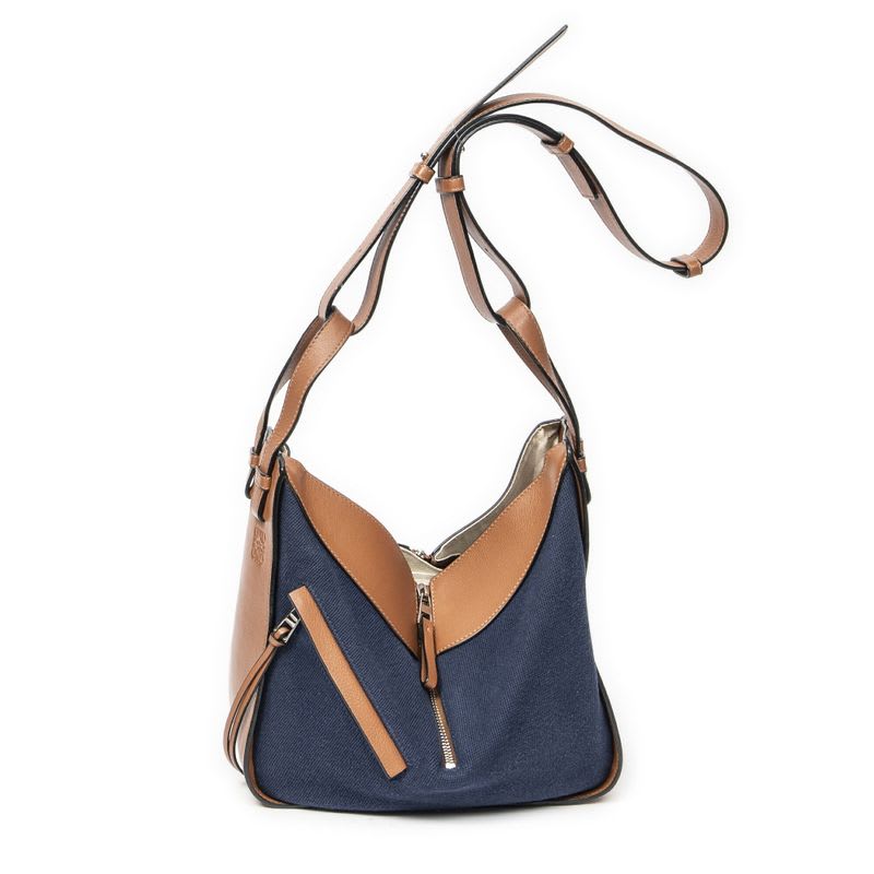 Loewe Small Hammock Blue Brown Denim Canvas — view 6