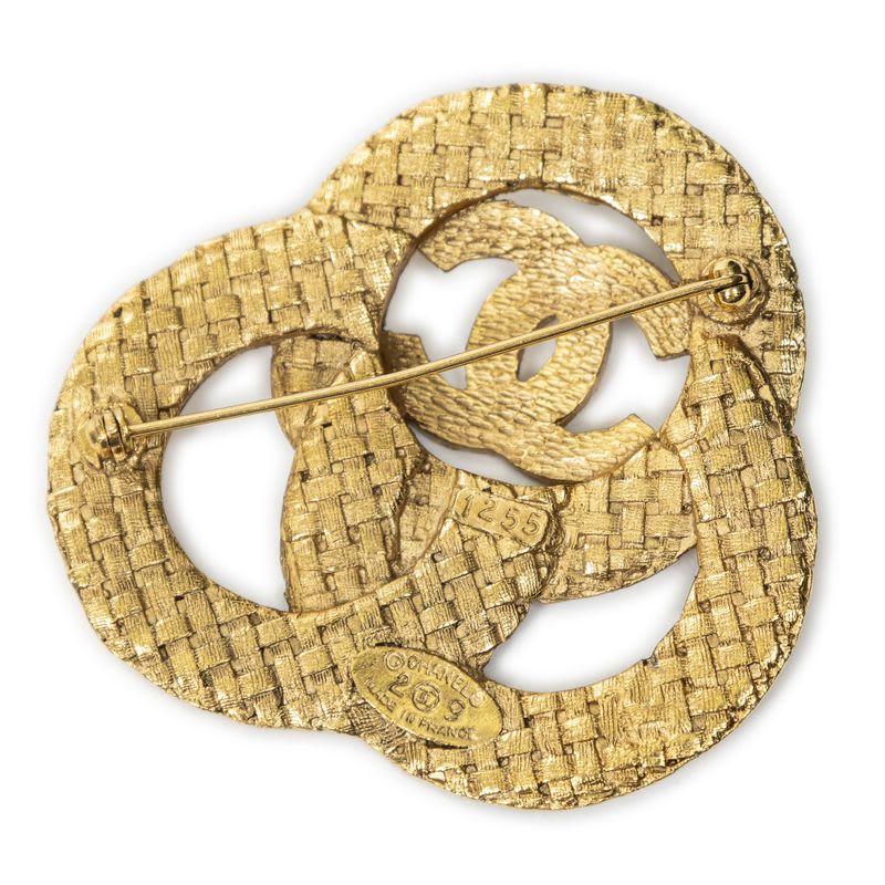 Chanelcc Woven Brooch Gold Plated — view 3