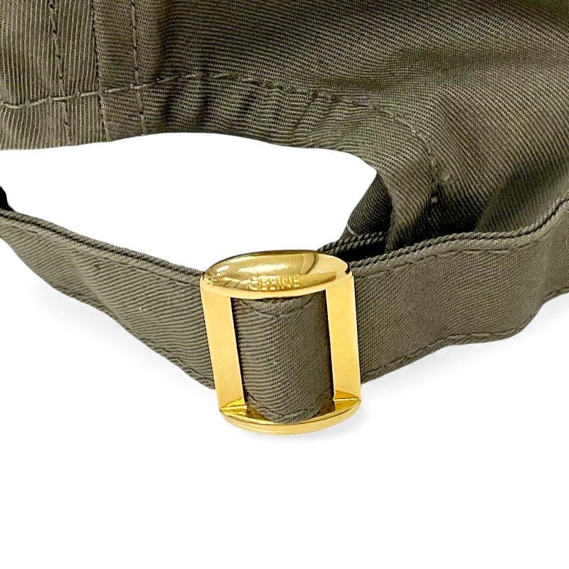 Celine Cap Hat Cotton Khaki White Gold Triomphe — view 5