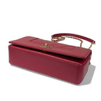 Chanel Bag Shoulder Pink Gold V Stitch Lambskin Turnlock Double