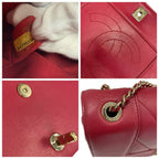 Chanel Bag Shoulder Pink Gold V Stitch Lambskin Turnlock Double