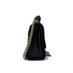 Chanel Bag Shoulder Black Gold Click Label Logo Single Flap Chain 2-Way