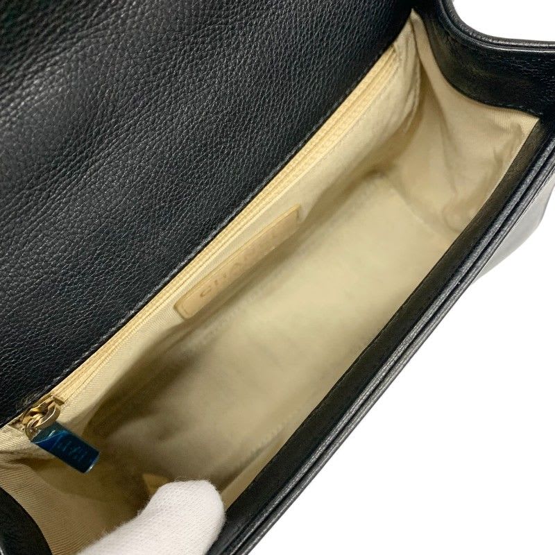 Chanel Bag Shoulder Black Gold Click Label Logo Single Flap Chain 2-Way