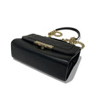 Chanel Bag Shoulder Black Gold Click Label Logo Single Flap Chain 2-Way