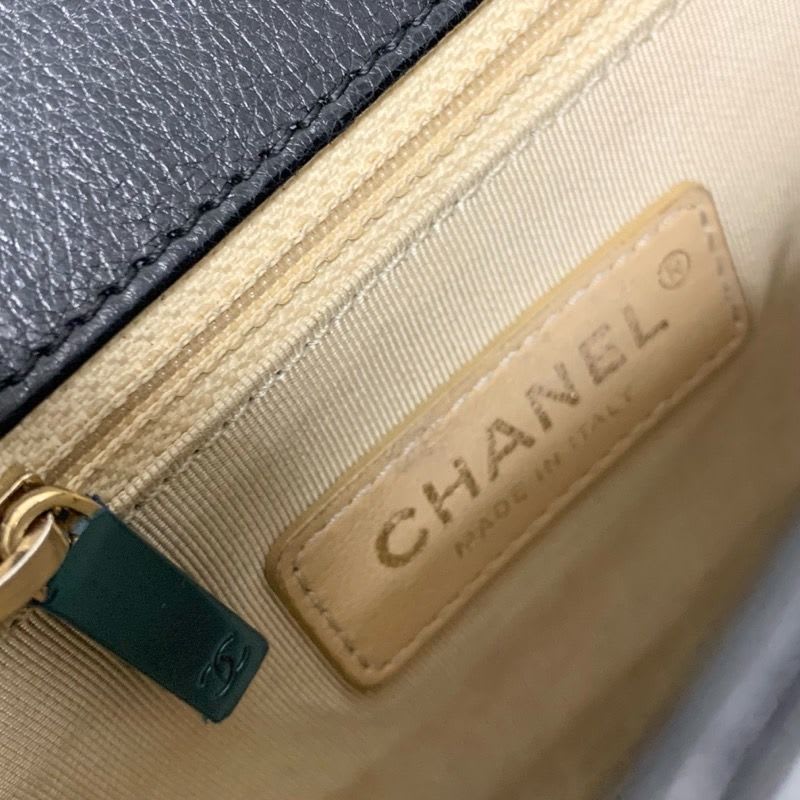 Chanel Bag Shoulder Black Gold Click Label Logo Single Flap Chain 2-Way — view 7