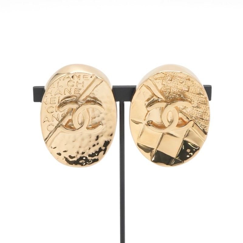 Chanel Earrings Gold Coco Mark Logo — view 7