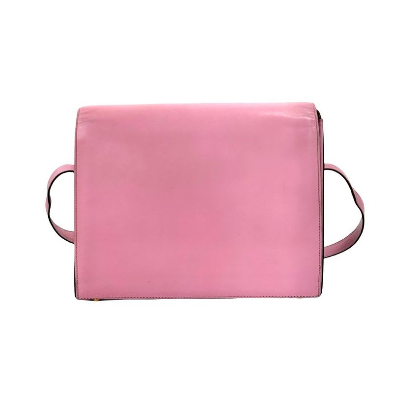 Celine Vintage Logo Ring Hardware Leather Shoulder Bag Pochette — view 4