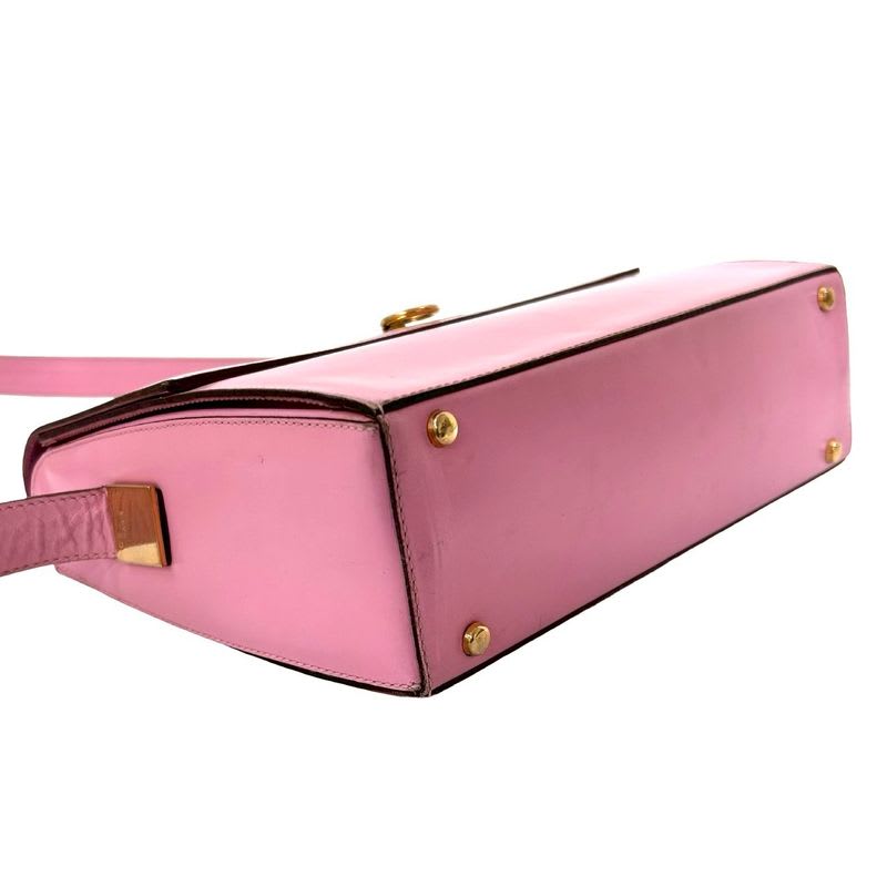 Celine Vintage Logo Ring Hardware Leather Shoulder Bag Pochette — view 8