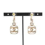 Chanel Earrings Gold Coco Mark Half Hoop Rhinestone — view 9