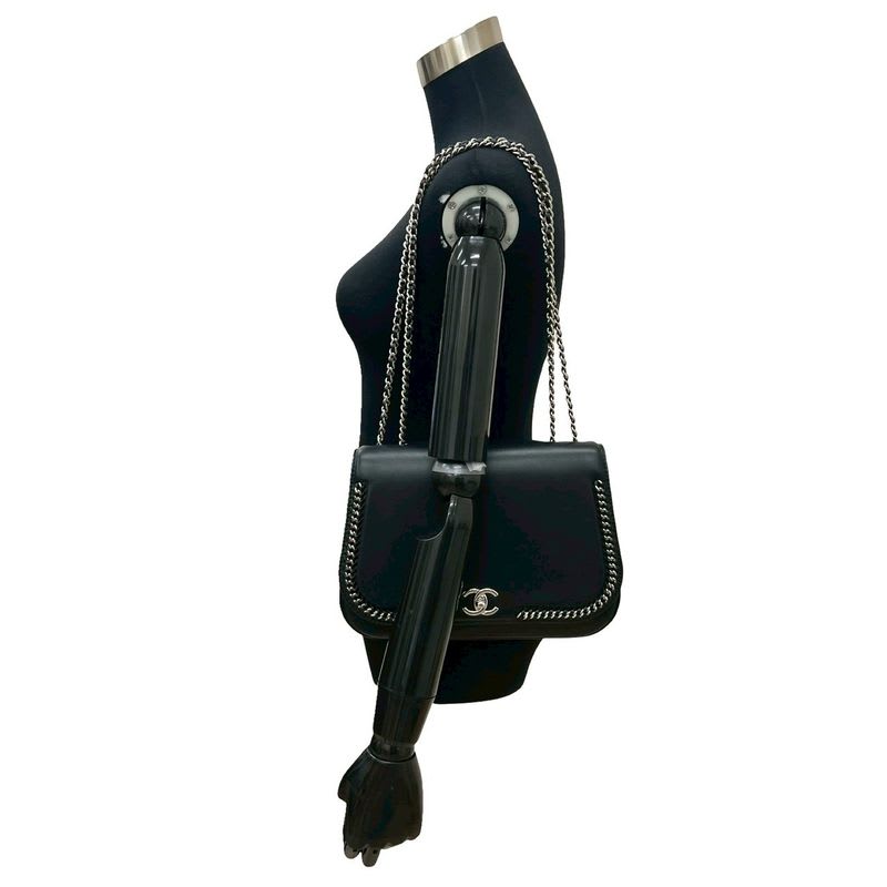 Chanel Leather Turnlock Chain Shoulder Bag — view 3