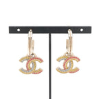 Chanel Gold Multicolor Coco Mark Hoop Rhinestone — view 8