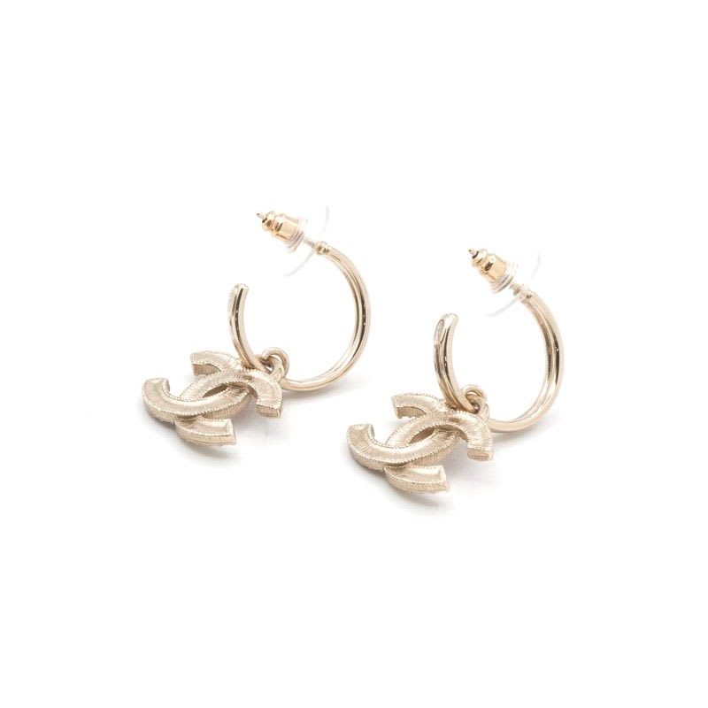 Chanel Gold Multicolor Coco Mark Hoop Rhinestone — view 4