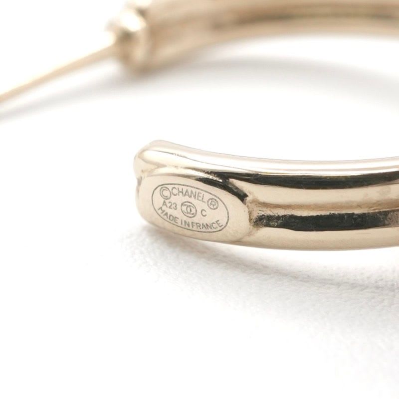 Chanel Gold Multicolor Coco Mark Hoop Rhinestone — view 7