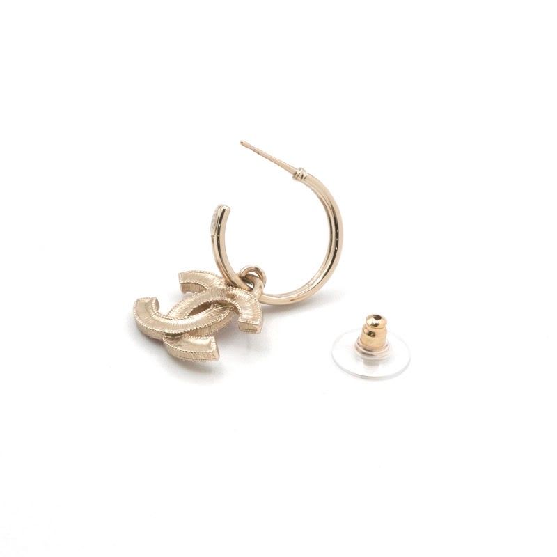 Chanel Gold Multicolor Coco Mark Hoop Rhinestone — view 5