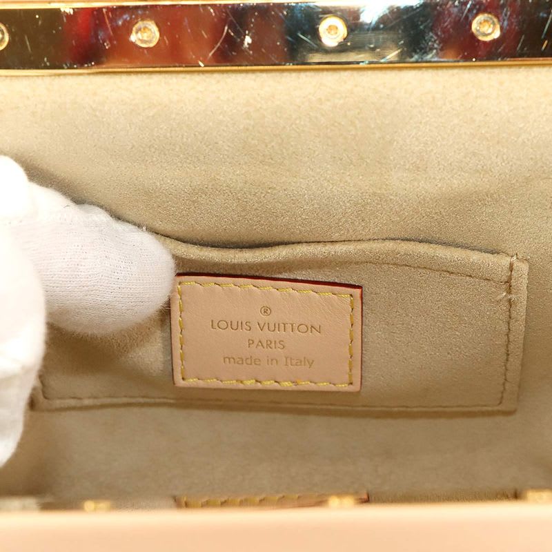 Louis Vuitton Monogram Clutch 2-Way Hand Chain Shoulder Bag Brown — view 8