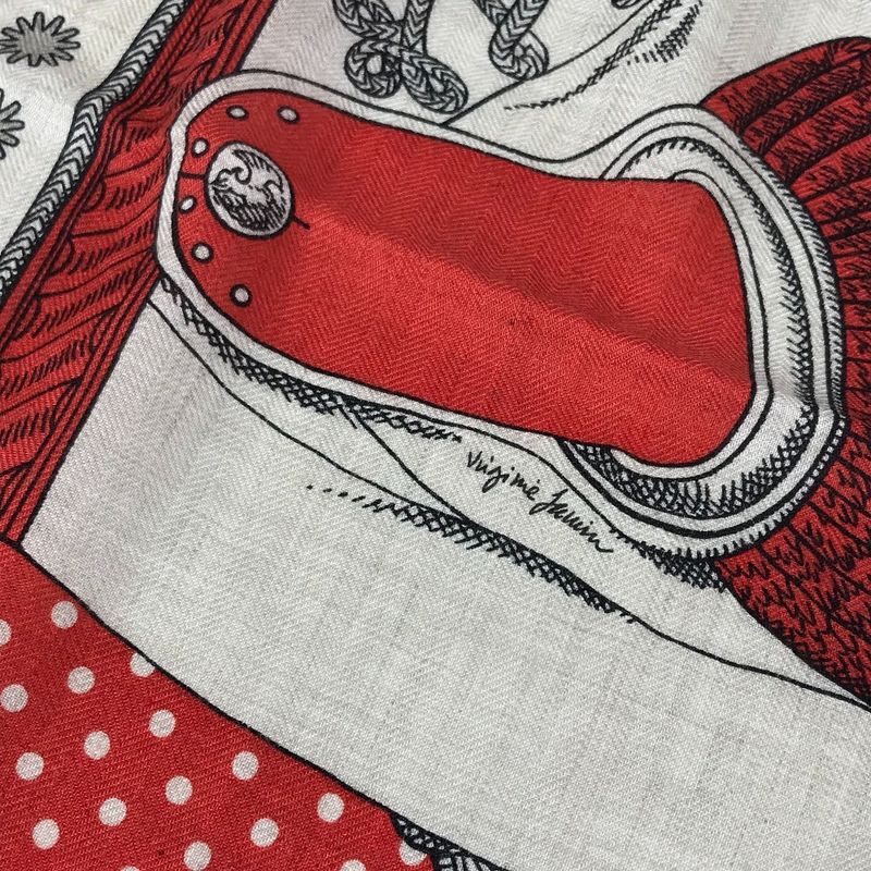 Hermes Scarf Carre Geant 140 Cashmere Red — view 8