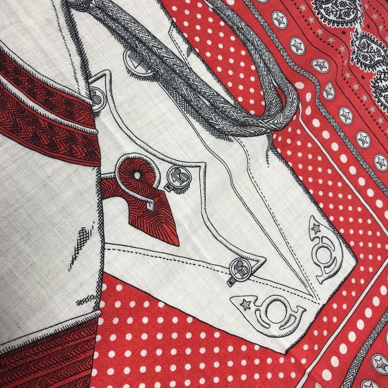Hermes Scarf Carre Geant 140 Cashmere Red — view 5